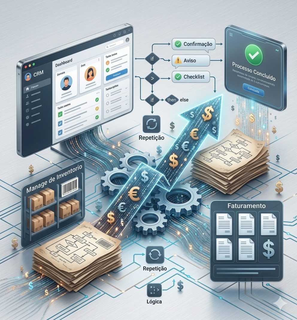Ilustração da área de automação de processos da O-ZANE